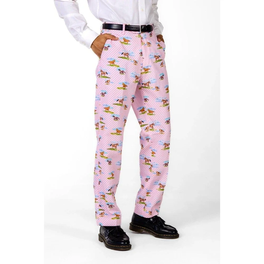 Shinesty Men 30 Supreme Steed Horse Kentucky Oaks Derby Race Pants AllOver Print